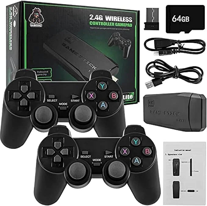 wireless retro game console, plug and play video game stick built in 10000+ games,9 classic emulators, 4k high