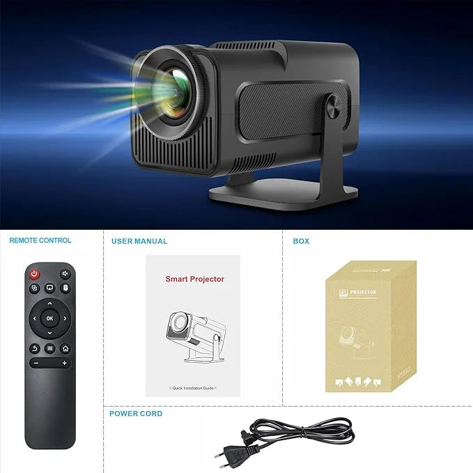 HY320 Mini Portable Auto Keystone Projector, 4K FHD 1080P Smart Projector Support 10000 Lumens with WiFi 6