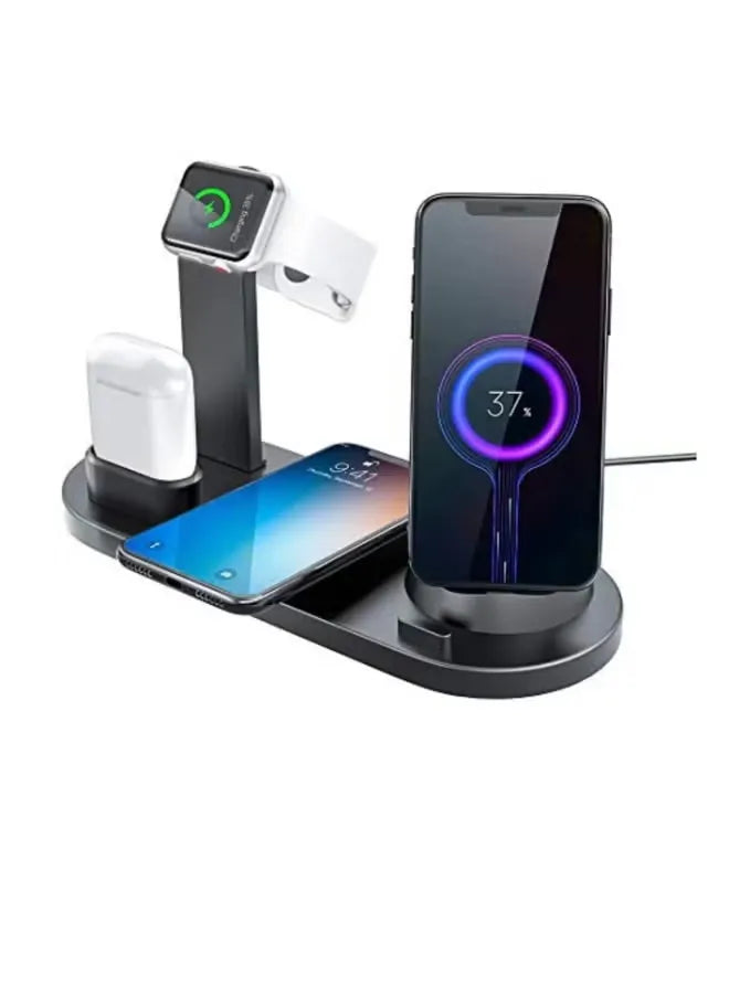 6-in-1 Multi-Purpose Fast Wireless Charger – Charging Station Dock for Smartphones and Accessories