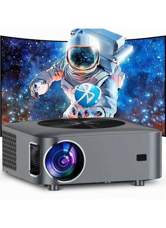 4K Video Projector with 5G WiFi & Bluetooth 5.1, 450 ANSI Lumens, 300" Display, 1080P UHD Smart Home Theater Projector, 40000 Hours Life, Portable Outdoor Projector (B)