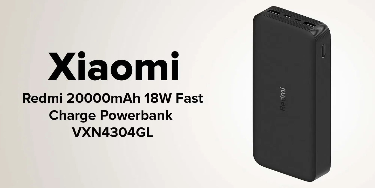 20000mAh High-Speed Charging Technology Powerbank 18 watt Black