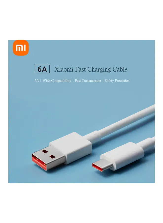 Type C 6A Super Fast Charging Data Cable White