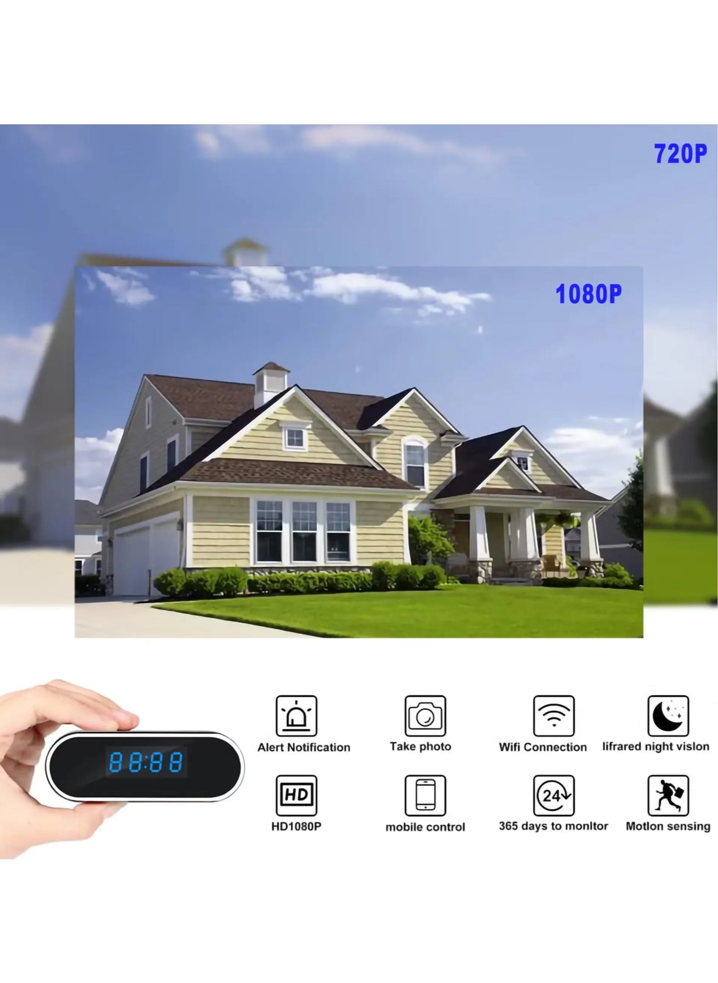 Wi-Fi IP Surveillance Camera With Digital Alarm