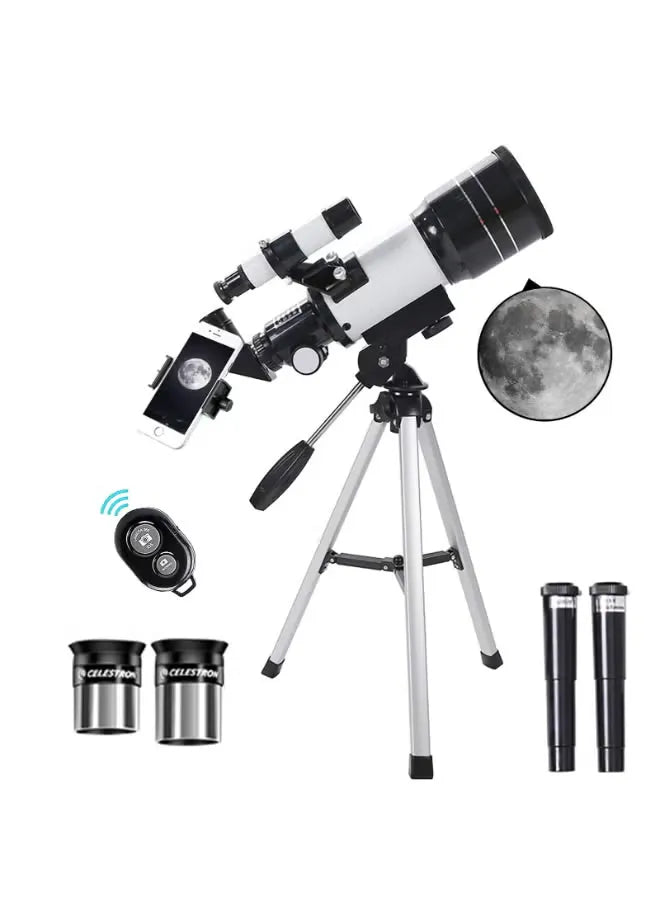 Astronomical Telescope 70mm Aperture 500mm – Ideal for Kids, Adults, and Beginners, Includes Tripod, Phone Holder, and Storage Bag